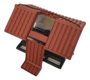 Preview: Vogelfutterstation für 2,5 kg Futter aus Kunststoff zum Aufhängen oder Aufstellen 31,5x22x20cm